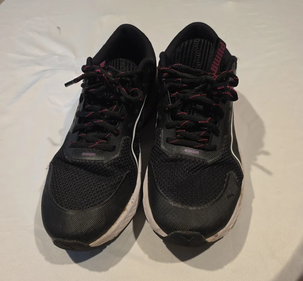 Puma Black Sneakers with Pink Accents